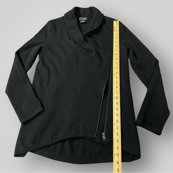 C by Bloomingdales Cashmere Cardigan Zip Sz L Black - Picture 5 of 9